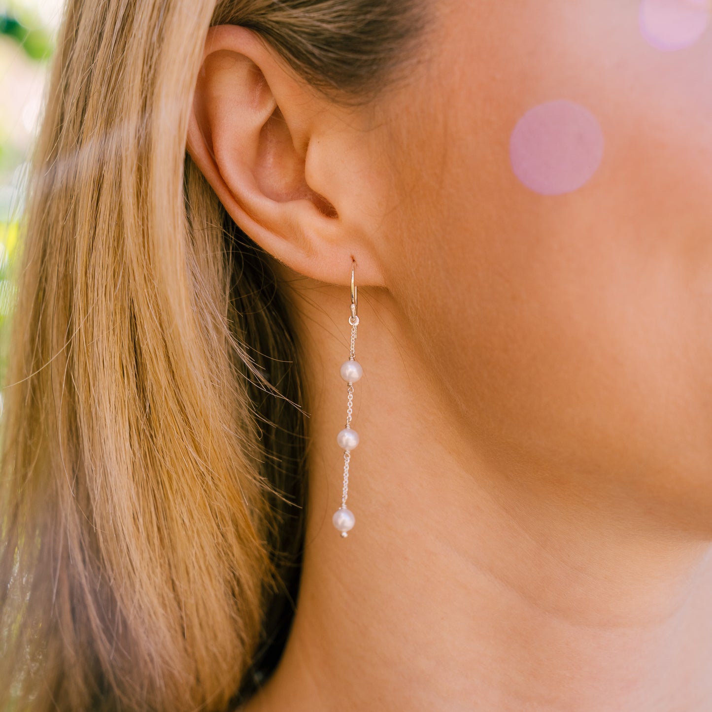 Southern Gates®  Ariel 3 Pearl Station Earrings