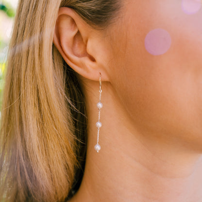 Southern Gates®  Ariel 3 Pearl Station Earrings