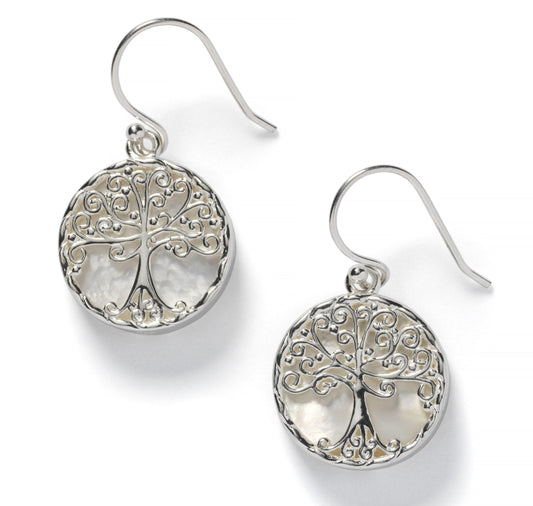 Southern Gates® Mother of Pearl Silver Oak Tree Earrings