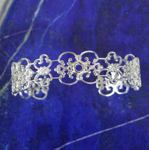 Beyond Southern Gates Silver Terrace Romance Cuff Bracelet