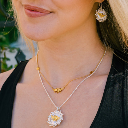 Southern Gates® Bee and Honeycomb Station Necklace