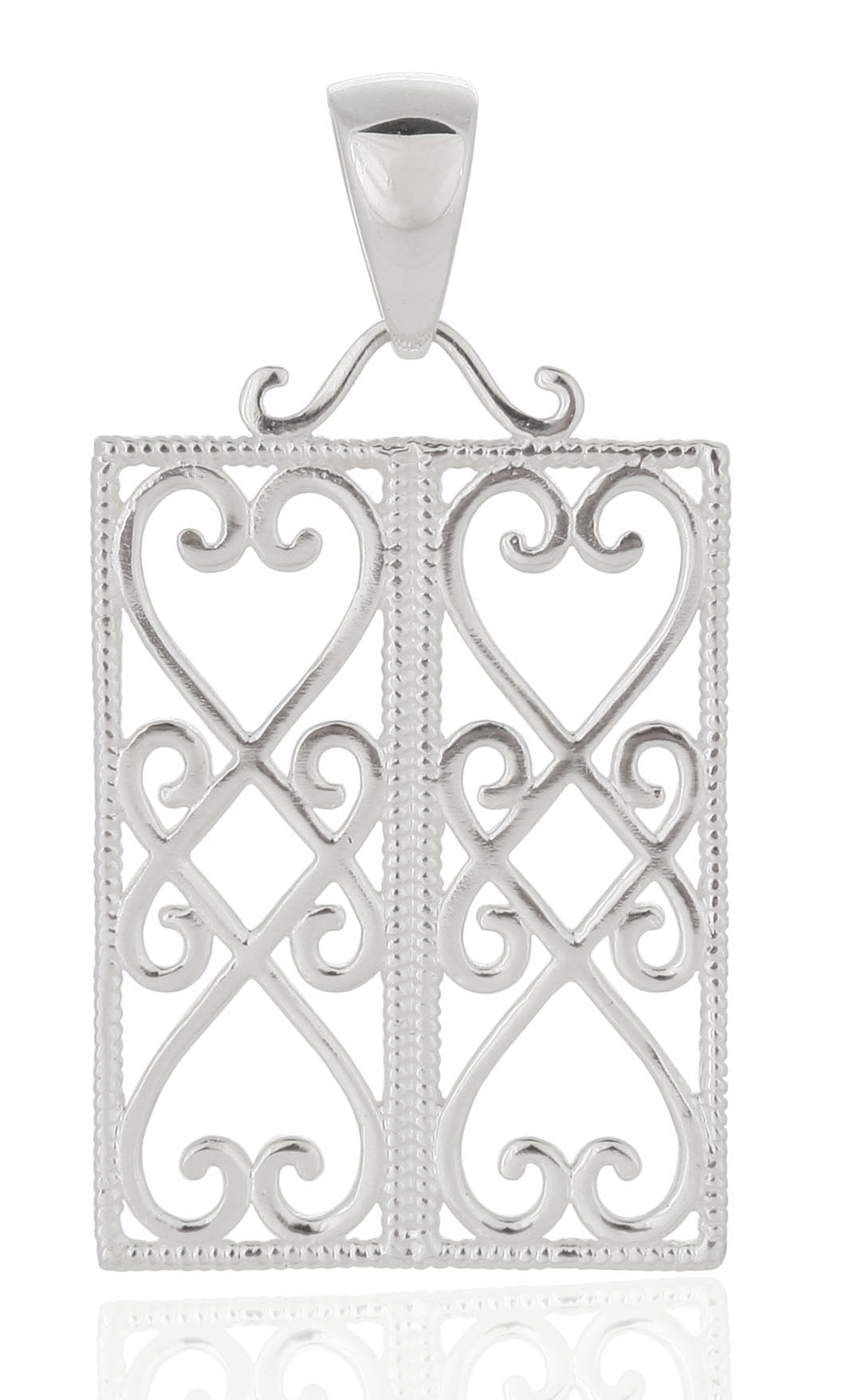 Southern Gates® Double Rectangle Heart Scroll Pendant
