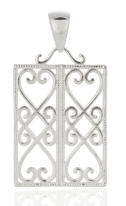 Southern Gates® Double Rectangle Heart Scroll Pendant