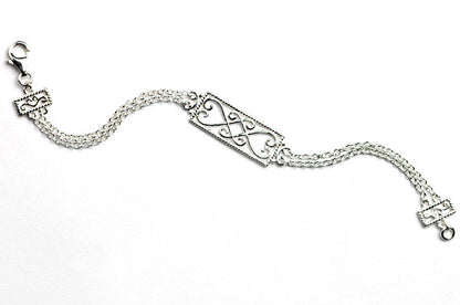 Southern Gates® Double Chain Heart Scroll Bracelet