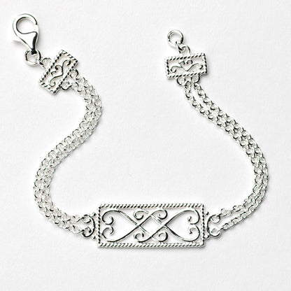 Southern Gates® Double Chain Heart Scroll Bracelet