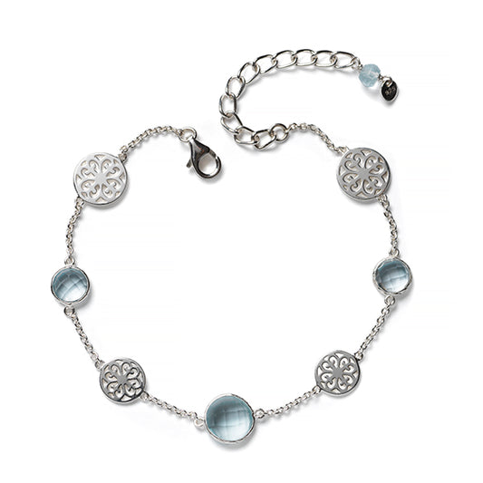 Southern Gates® Blue Topez Heart Scroll Bracelet