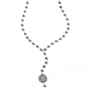 Beyond Southern Gates Grey Pearl Lariat Necklace