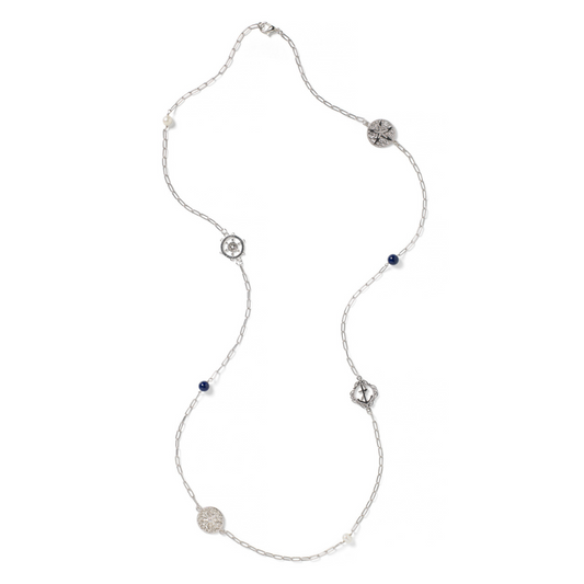 Southern Gates® Harbor Station Necklace with Lapis and Pearls