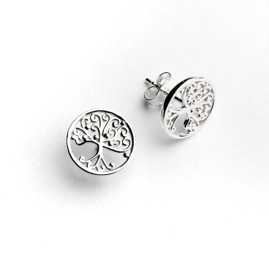 Southern Gates® Mini Circle Oak Tree Stud Earrings
