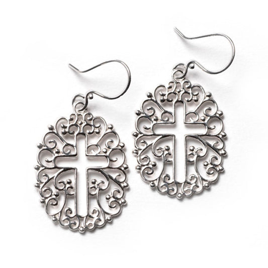 Southern Gates®  Open Filagree Cross Earrings
