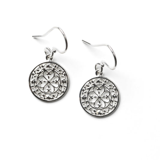Southern Gates® Floral Frame Heart Scroll Earrings