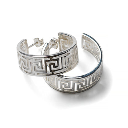 Southern Gates® Greek Key Hoop Earrings