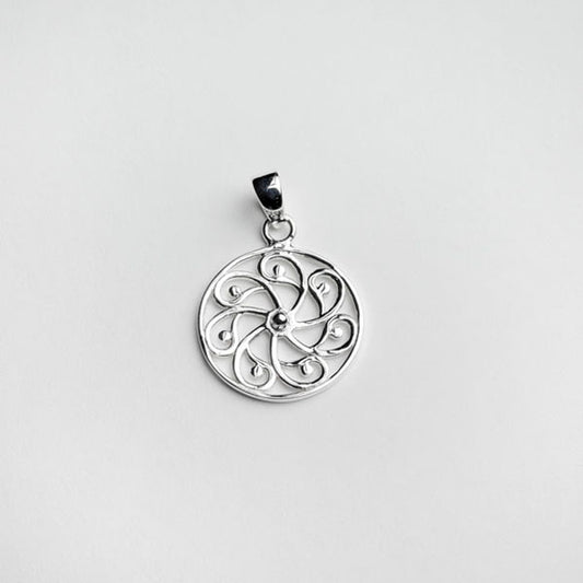 Beyond Southern Gates Courtyard Pinwheel Scroll Pendant