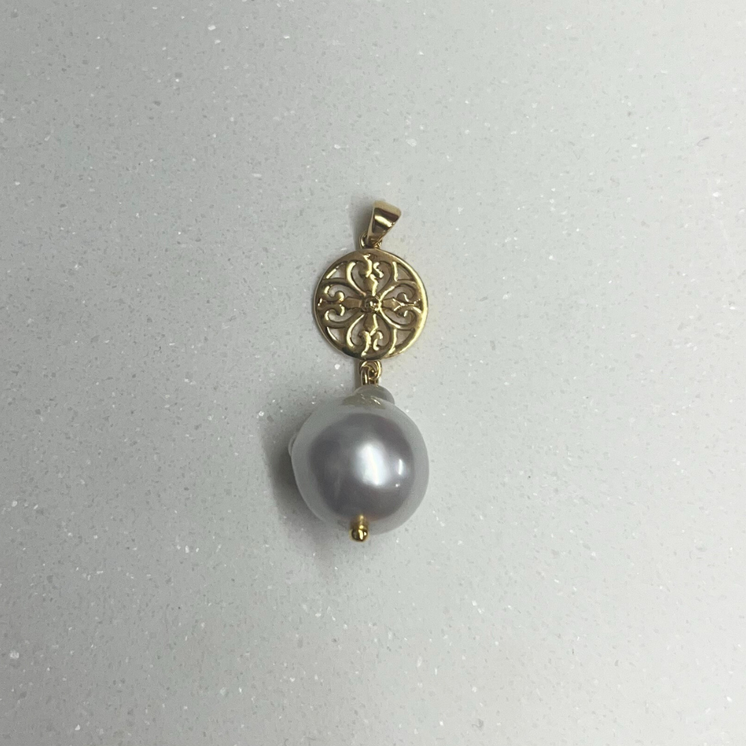 Beyond Southern Gates® Designer White South Seas Pearl Pendant-GP