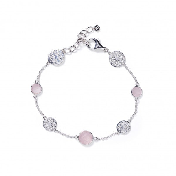 Southern Gates® Rose Quartz Heart Scroll Bracelet