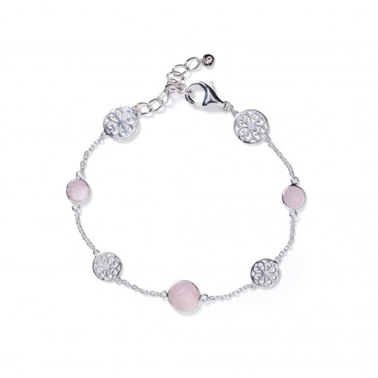 Southern Gates® Rose Quartz Heart Scroll Bracelet