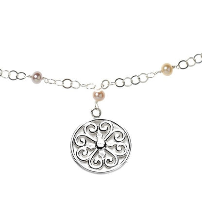 Southern Gates® Handwrought Pink Pearl Filagree Necklace