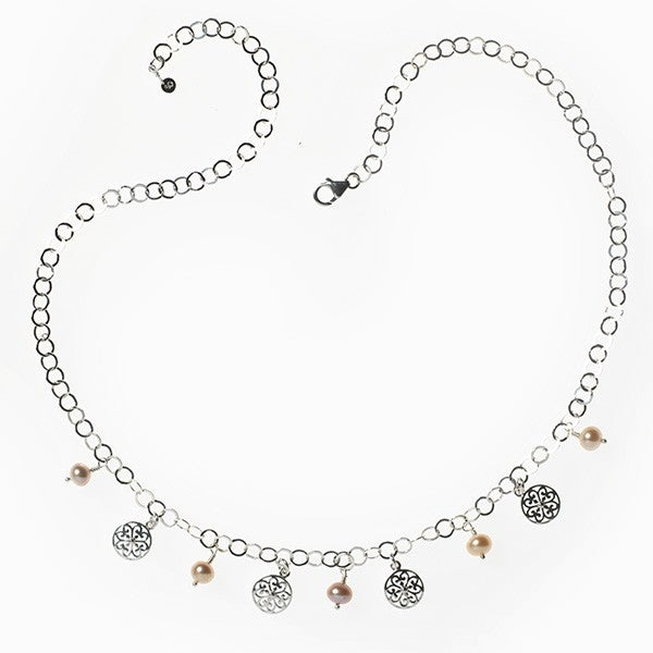 Southern Gates® Handwrought Pink Pearl Charm Necklace