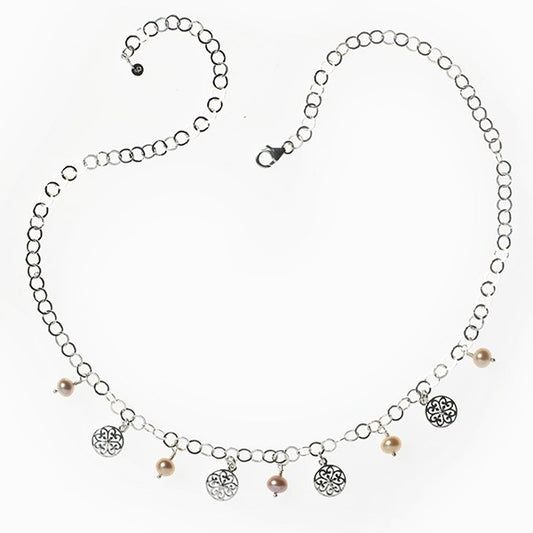 Southern Gates® Handwrought Pink Pearl Charm Necklace