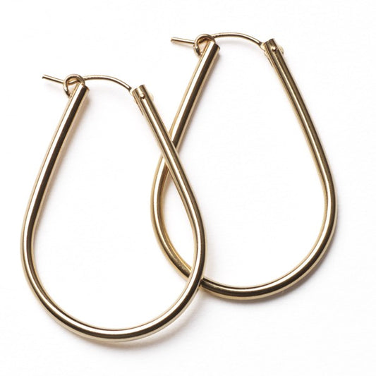 Gold Filled Teardrop Hoop Earring 37mm