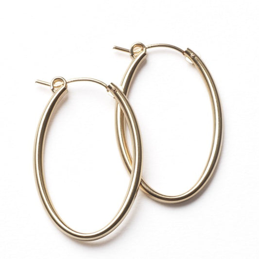 Gold Filled Oval Hoop Earring 32mm