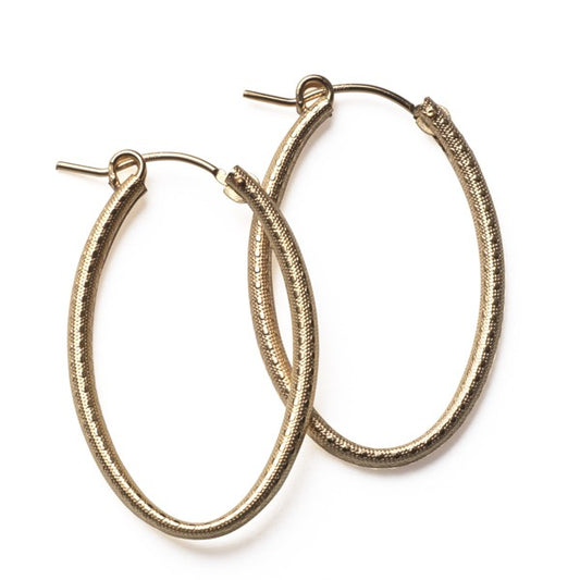 Gold Filled Oval Hoop Earring 32mm