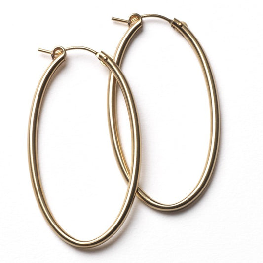 Gold Filled Oval Hoop Earring 45mm