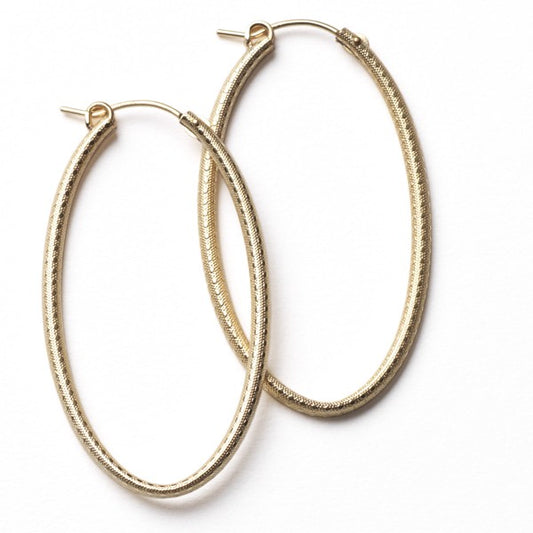 Gold Filled Oval Hoop Earring 45mm