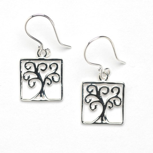Southern Gates® Square Southern Oak Tree Earrings
