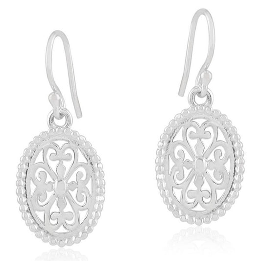 Southern Gates® Beaded Framed Oval Heart Scroll Earrings