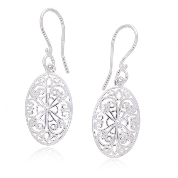Southern Gates® Bordered Ornamental Oval Filagree Earrings