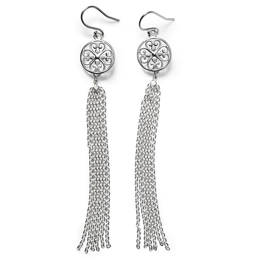 Southern Gates® Heart Scroll Tassel Earrings
