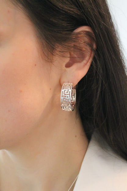 Southern Gates® Greek Key Hoop Earrings