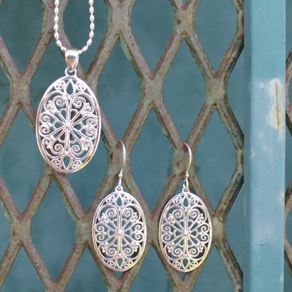 Southern Gates® Bordered Ornamental Oval Filagree Pendant