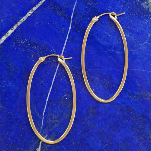 Beyond Southern Gates Oval Hoop Earrings with Square Tubing - GF