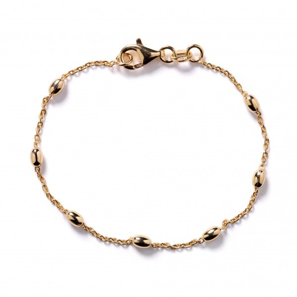 Gold Plated Satellite Ricebead Bracelet