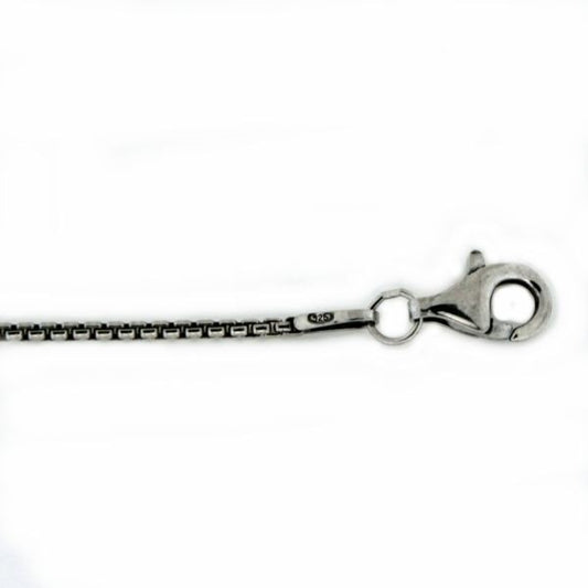Oxidized Sterling Silver 1.3mm Rounded Box Chain