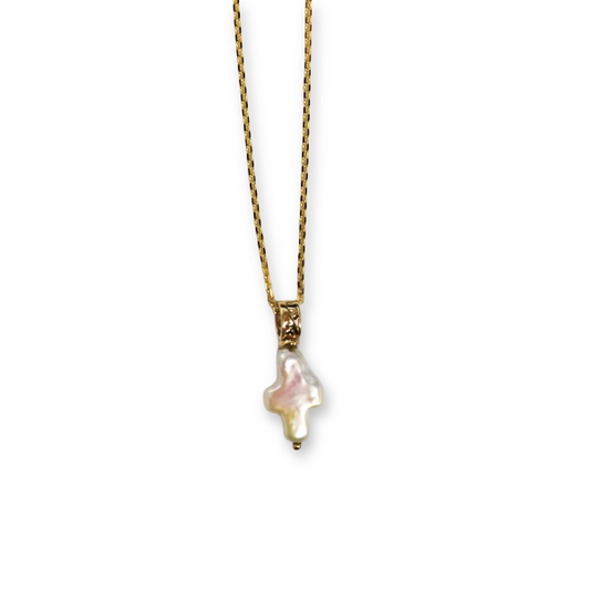 Southern Gates® 14k Gold Pearl Cross Necklace