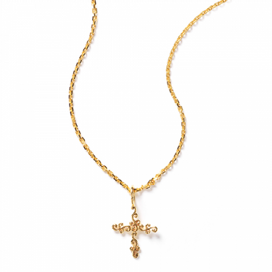 Southern Gates® 14k Gold Scrolling Vine Cross Necklace
