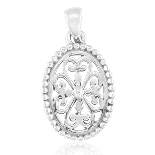 Southern Gates® Beaded Frame Oval Heart Scroll Pendant
