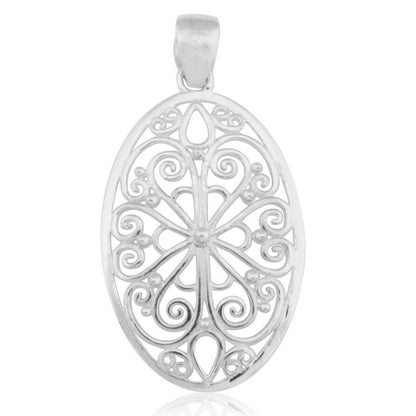Southern Gates® Bordered Ornamental Oval Filagree Pendant