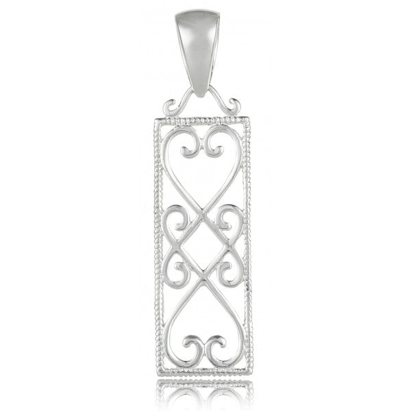 Southern Gates® Rectangle Heart Scroll Pendant