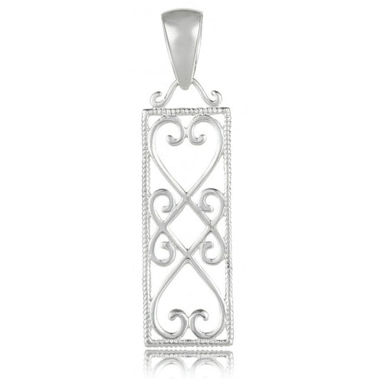 Southern Gates® Rectangle Heart Scroll Pendant