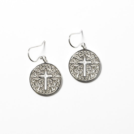 Southern Gates® Round Cross Cuttout Earrings