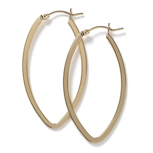 Gold Filled Flat Pointed Hoop Earrings 48mm