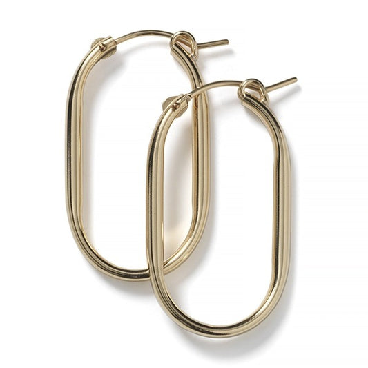 Gold Filled Paperclip Hoop Earring 32mm