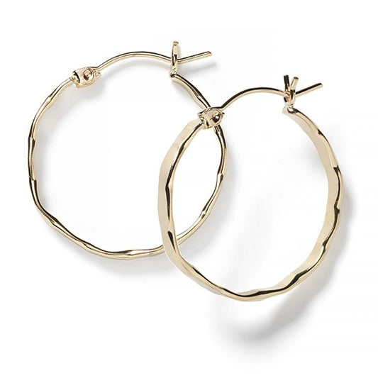 Gold Filled Hammered Hoop Earring 25mm