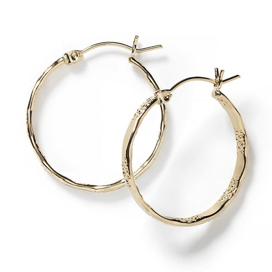 Gold Filled Hammered Hoop Earring 25mm