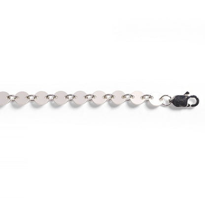 Sterling Silver Flat Round Bar Chain
