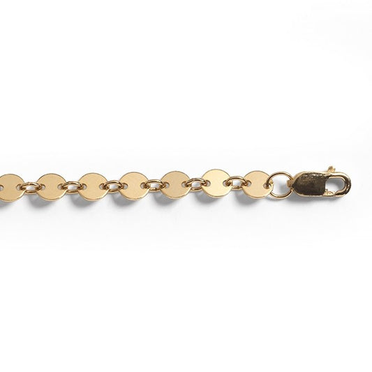 14k Gold Filled Flat Round Bar Chain